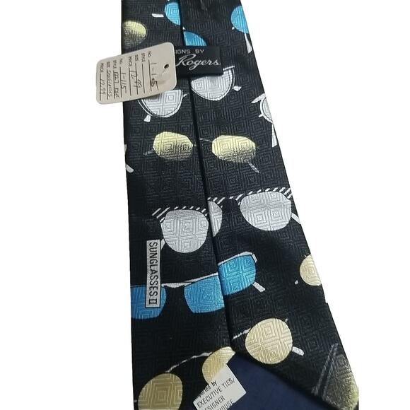 Vintage Designs By A. Rogers Black Sunglasses 2 Neck Tie - Picture 4 of 4